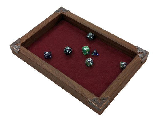 Tabletop Dice Tray - Royal Maroon - Copper Corners